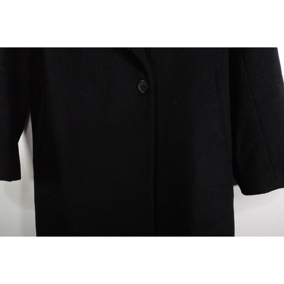 Quince Black Italian Classic Single Breasted Wool Coat Size Medium long warm - Picture 3 of 9